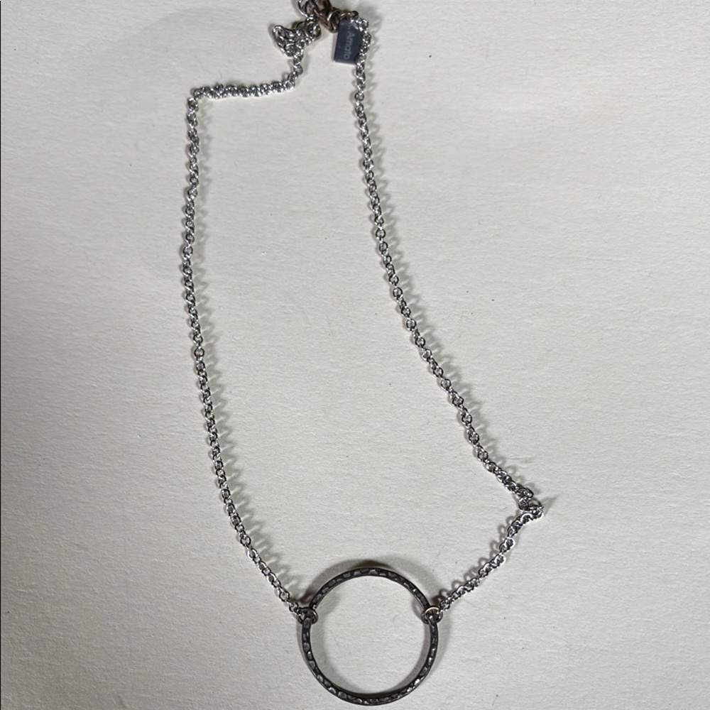 Elegant Silver Circle Pendant Necklace